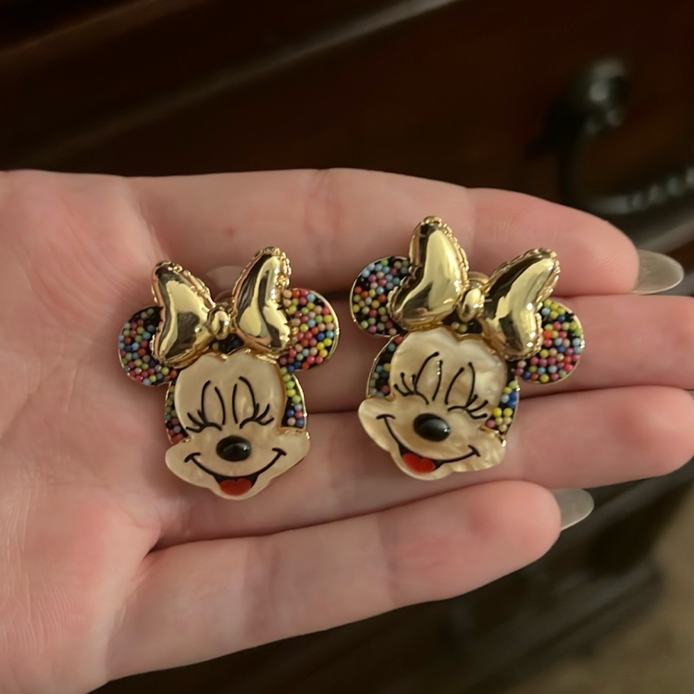 BIRTHDAY MINNIE MOUSE DISNEY EARRINGS from BaubleBar